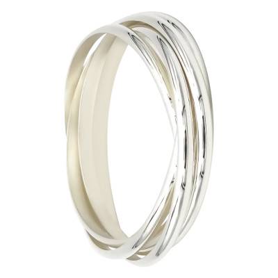 Bracelet 5 Fils Demi-jonc Argent Massif, Diamètre 6 à 7 cm, Largeur 5 mm - Artemis