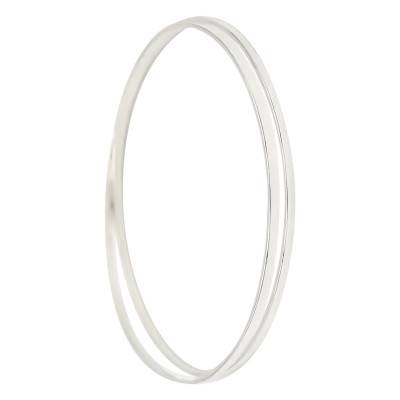 Bracelet Fil Rectangle Double Tours en Argent - Artemis
