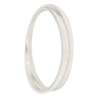 Bracelet Double Tour Fil Rectangle en Argent 925, Largeur 3,00 mm - Artemis