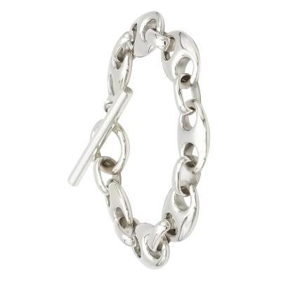 Bracelet Mailles Grain de Café GM en Argent 925, Longueur 21 cm, Largeur 1,50 cm - Artemis