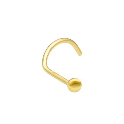 Ball Nose Piercing in 750 Yellow Gold, 2 mm - Lumiosa