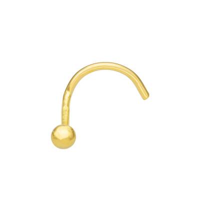 Ball Nose Piercing in 750 Yellow Gold, 2 mm - Lumiosa
