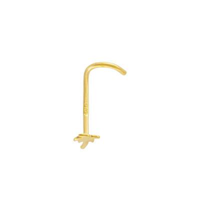 750/1000 Yellow Gold Palm Tree Nose Piercing - Lumiosa