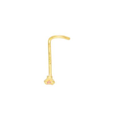 750 Yellow Gold & Pink Cubic Zirconia Nose Piercing - Lumiosa