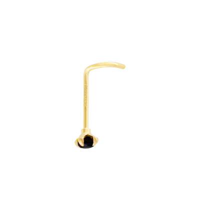 Piercing Nez en Or Jaune 750 & Saphir Noir - Lumiosa