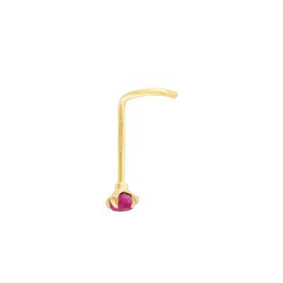 Piercing Nez en Or Jaune 750 & Rubis Rose - Lumiosa