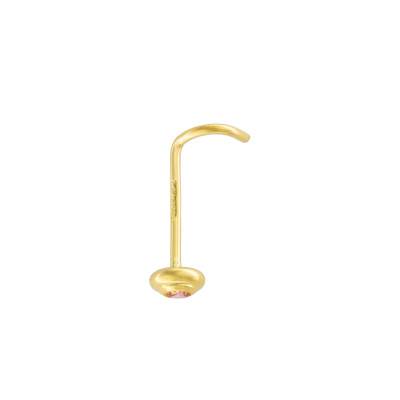 Piercing Nez Or Jaune 750 & Oxyde de Zirconium Rose - Lumiosa