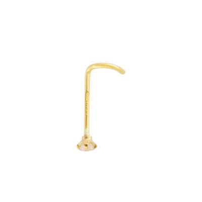 750 Yellow Gold & 0,006 ct Diamond Nose Piercing - Lumiosa