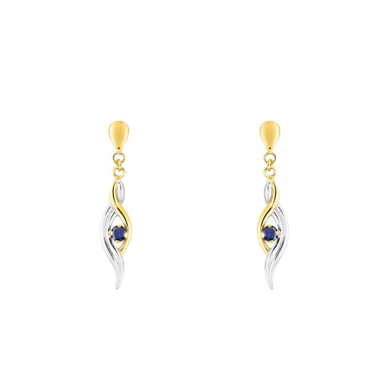 375 Yellow Gold & Sapphire Drop Earrings - Aurora