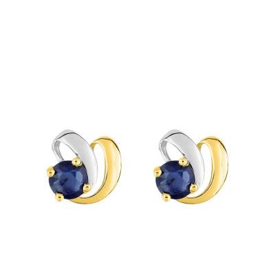Boucles d'oreilles Ruban en Or Jaune 375 & Saphirs - Aurora