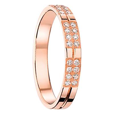 Alliance Ruban Standard en Or Rose 750 & Diamants 0,256 ct, Largeur 3,20 mm - Gaïa
