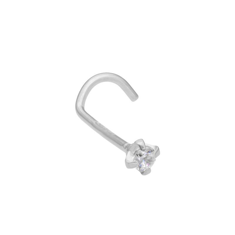 750 White Gold & 0,006 ct Diamond Nose Piercing - Lumiosa