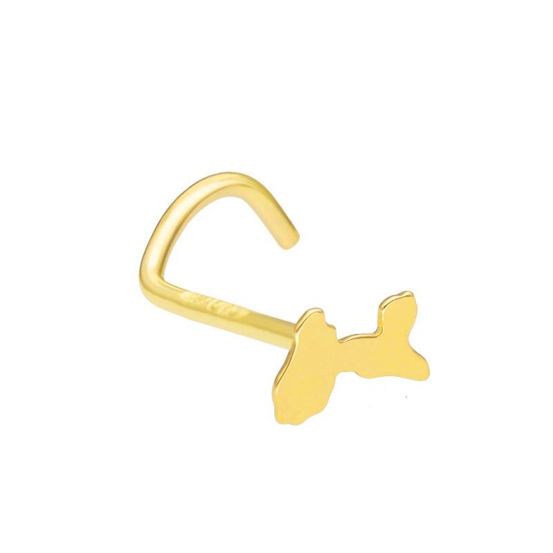 Guadeloupe 750/1000 Yellow Gold Nose Piercing - Lumiosa