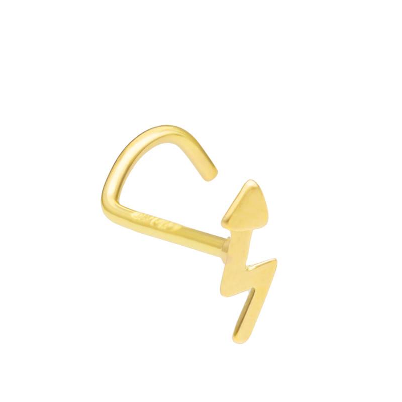 Arrow Nose Piercing in 750 Yellow Gold - Lumiosa
