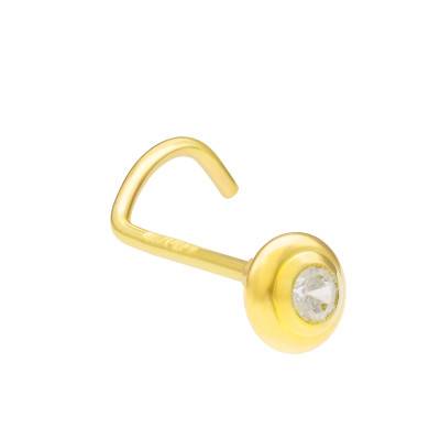 Piercing Nez Or Jaune 750 & Oxyde de Zirconium Blanc - Lumiosa