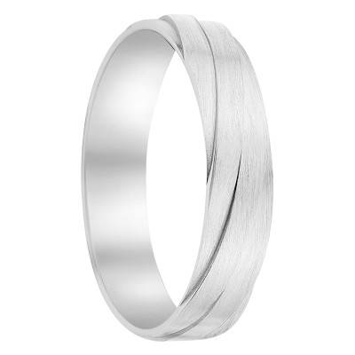 Alliance Fantaisie Entrelacée en Or Blanc 750, Largeur 5 mm - Fair'Belle