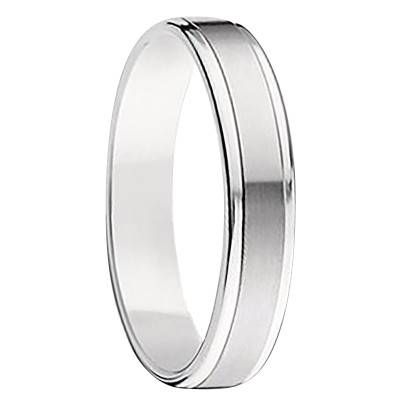 Alliance Ruban Confort Polie en Or Blanc 750, Largeur 4,50 mm - Gaïa