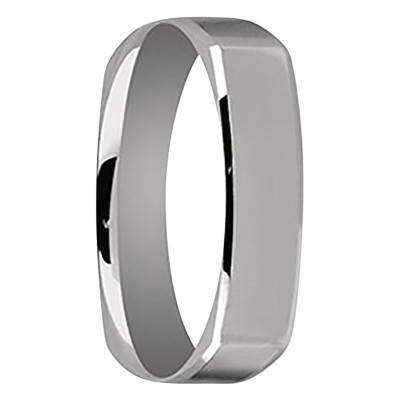 Alliance Fantaisie Confort Rectangulaire en Or Blanc 750, Largeur 5 mm - Gaïa