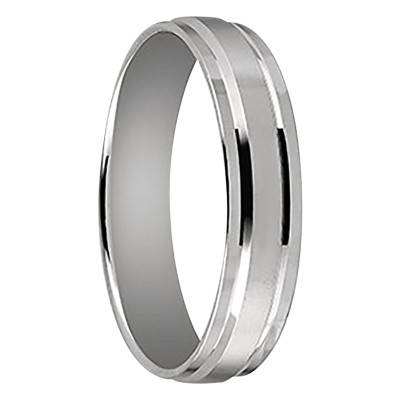 Alliance Ruban Confort Superposée en Or Blanc 750, Largeur 5 mm - Gaïa