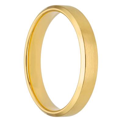 750 Yellow Gold Standard Half-Dome Fantasy Brushed Wedding Ring, Width 3.50 mm - Fair'Belle
