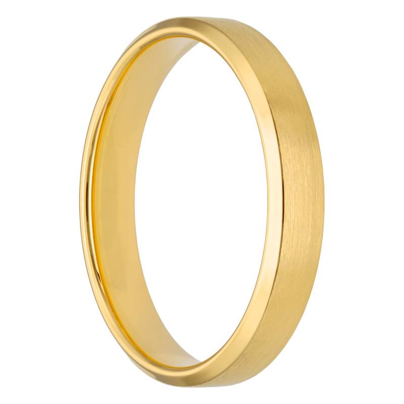 750 Yellow Gold Standard Half-Dome Fantasy Brushed Wedding Ring, Width 3.50 mm - Fair'Belle