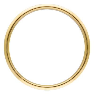 750 Yellow Gold Standard Half-Dome Fantasy Brushed Wedding Ring, Width 3.50 mm - Fair'Belle