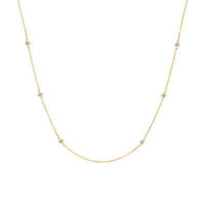 Collier Diamants 0,20 ct GSI2 et Or Jaune 750, Longueur 40 cm - Diamond Lady