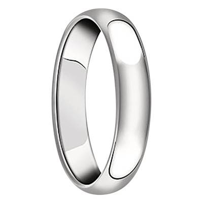 Alliance Demi-Jonc en Or Blanc 750, Largeur 4 mm - Gaïa