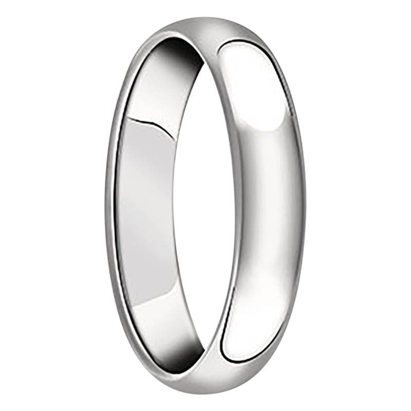 Alliance Demi-Jonc en Or Blanc 750, Largeur 4 mm - Fair'Belle