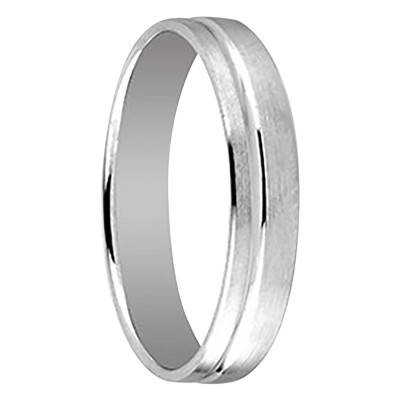 Alliance Ruban Standard en Or Blanc 750, Largeur 4 mm - Gaïa