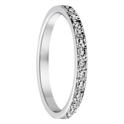 Alliance Ruban Standard Diamantée en Or Blanc 750, Largeur 2 mm - Gaïa