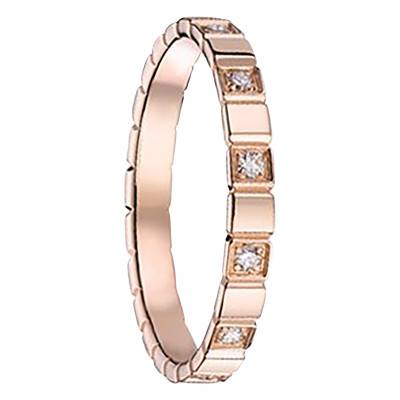 Alliance Carrés en Or Rose 750 & Diamants, 2,50 mm - Gaïa