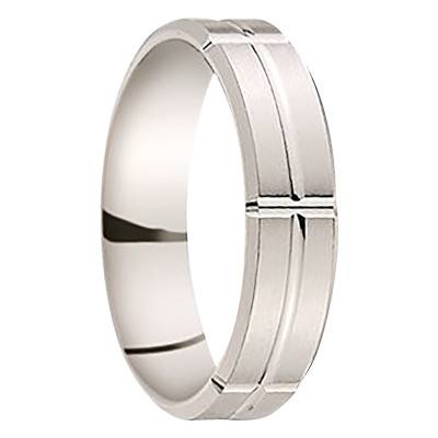 Alliance Ruban Confort Rainurée en Platine 950, Largeur 5 mm - Gaïa