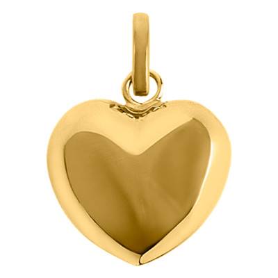 750 Yellow Gold Heart Volume Pendant - Emanessence