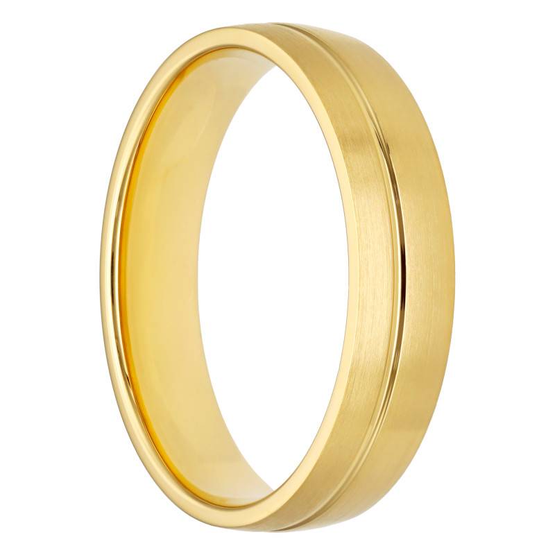 Alliance Fantaisie Confort Rainurée en Or Jaune 750, Largeur 5 mm - Fair'Belle