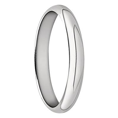 Alliance Demi-Jonc en Or Blanc 750, Largeur 3 mm - Fair'Belle