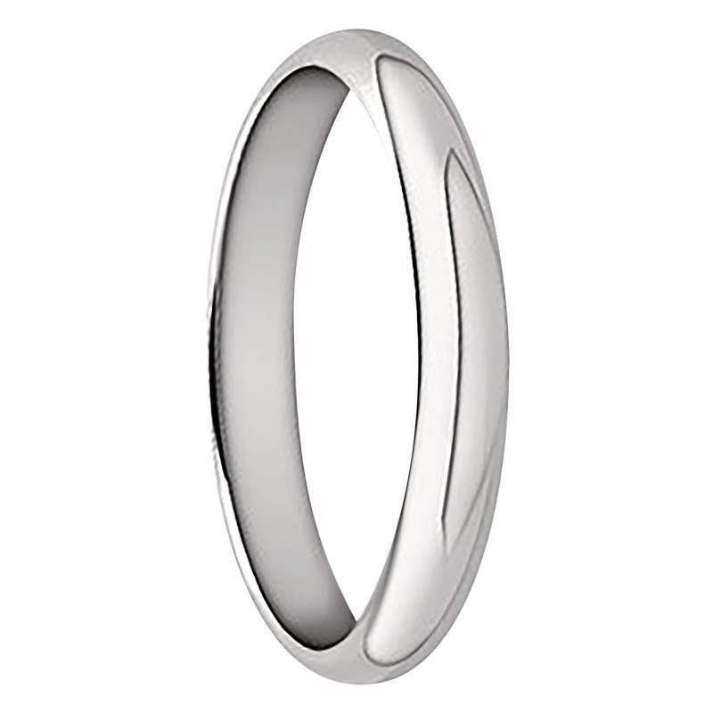 Alliance Demi-Jonc en Or Blanc 750, Largeur 3 mm - Fair'Belle