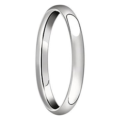 Alliance Demi-Jonc en Or Blanc 750, Largeur 2,50 mm - Fair'Belle