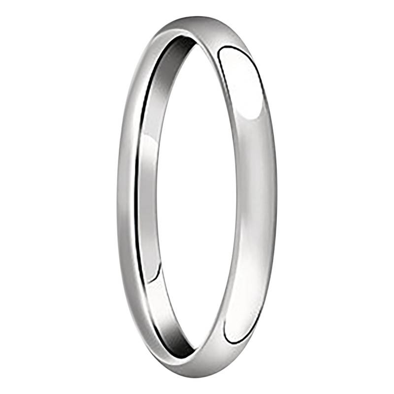 Alliance Demi-Jonc en Or Blanc 750, Largeur 2,50 mm - Fair'Belle