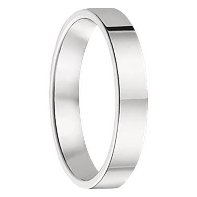 Alliance Ruban Confort Polie en Or Blanc 750, Largeur 4 mm - Gaïa