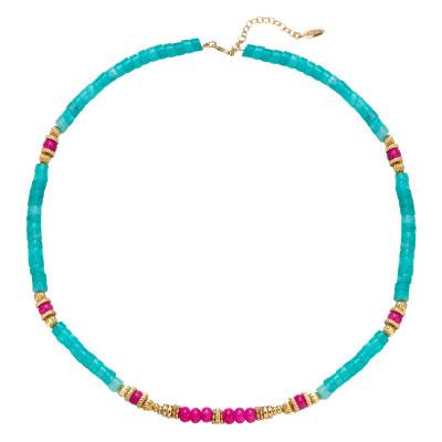 Collier Dalilor Doré & Pierres Bicolores, Longueur Ajustable - Hipanema