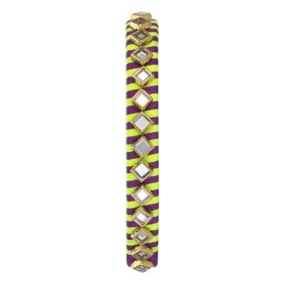 Bracelet Minati en Acier Doré & Polyester Jaune - Hipanema