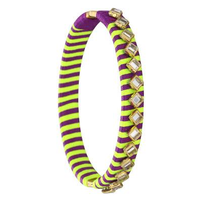 Bracelet Minati en Acier Doré & Polyester Jaune - Hipanema