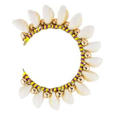 Bracelet Chandra en Acier Doré & Polyester Jaune - Hipanema