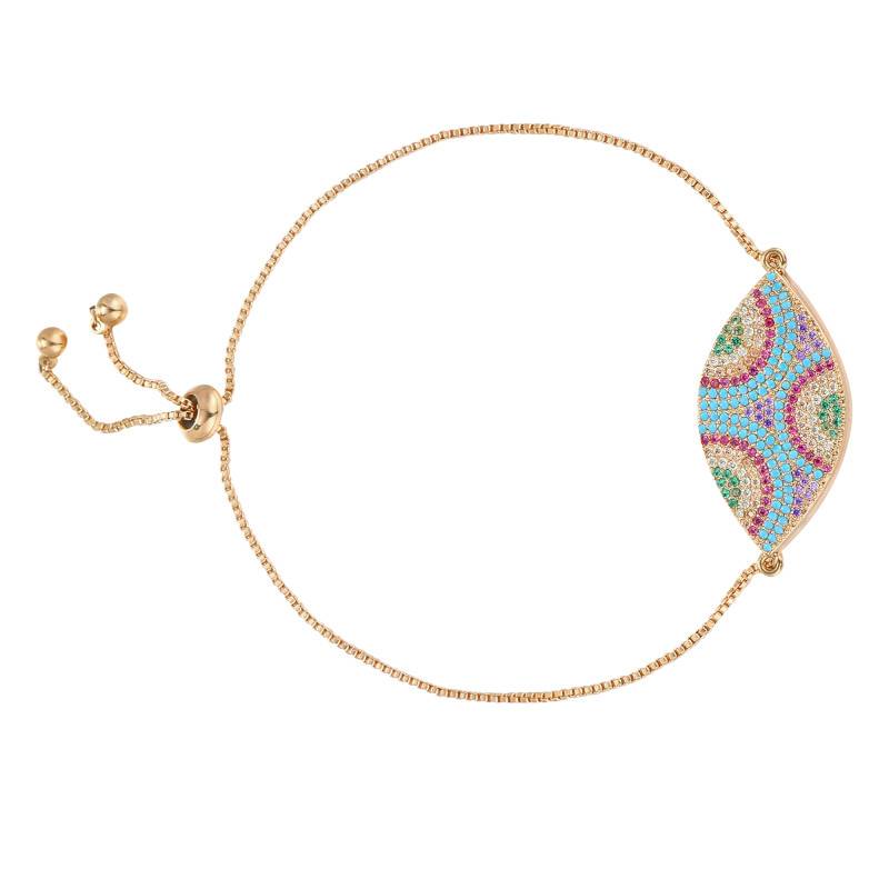 Bracelet Edilys Doré & Zircons, Longueur Ajustable - Hipanema