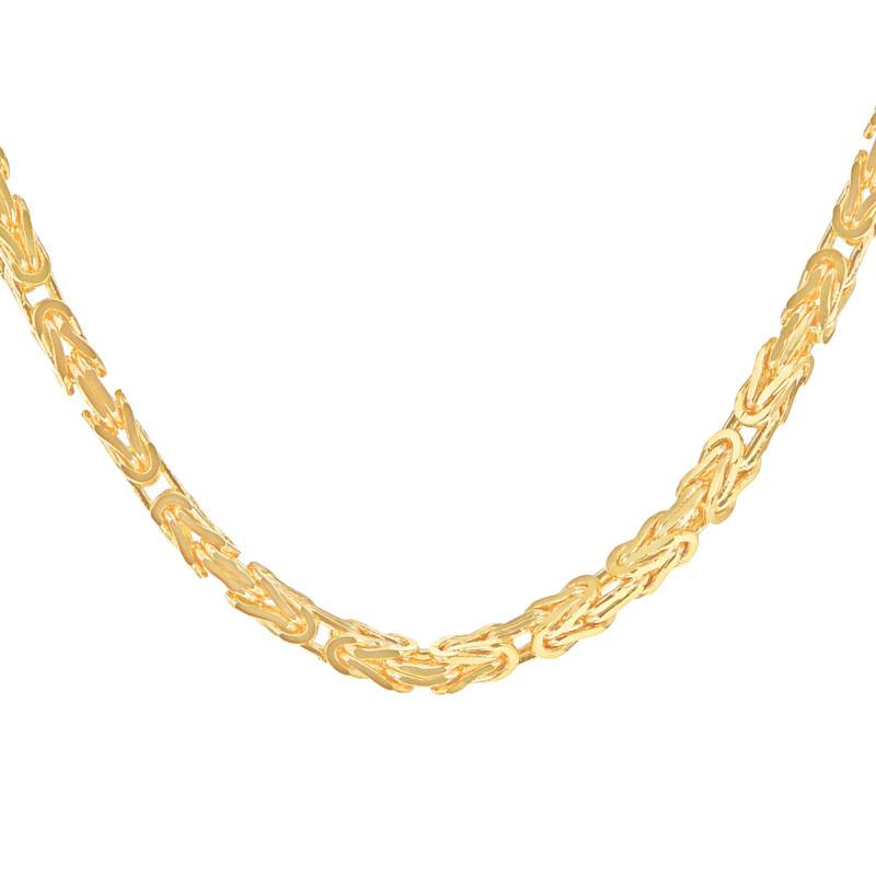 375 Yellow Gold Byzantine Chain, Length 46 cm, Width 5 mm - Manillon