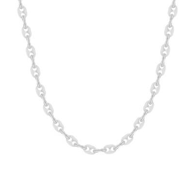925 Silver Coffee Bean Chain, 42 to 60 cm Long, 3 mm Wide - Manillon