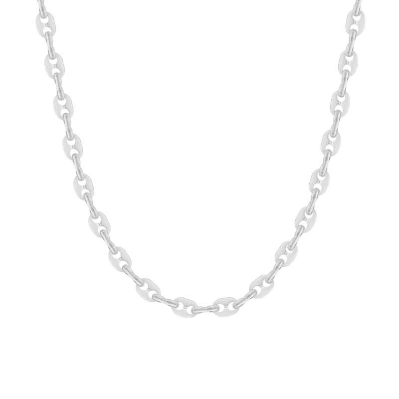 925 Silver Coffee Bean Chain, 42 to 60 cm Long, 3 mm Wide - Manillon