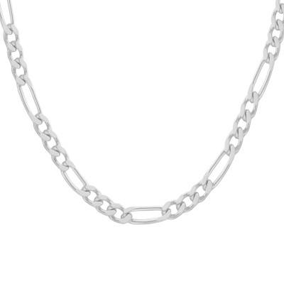 925/1000 Sterling Silver Figaro Chain, Length 42 to 60 cm, Width 6 mm - Manillon
