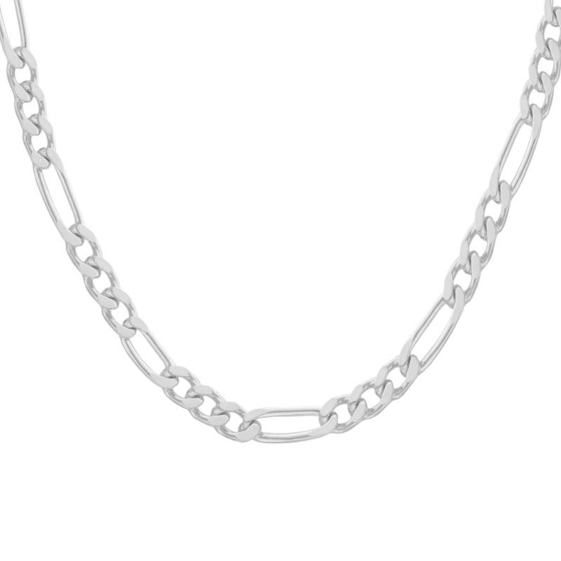 925/1000 Sterling Silver Figaro Chain, Length 42 to 60 cm, Width 6 mm - Manillon